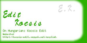 edit kocsis business card